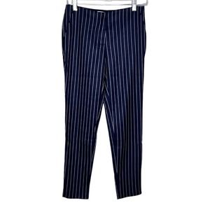 Rimless‎ Pants Womens 4 Navy Blue White Skinny Leg Career Office Workwear Casual